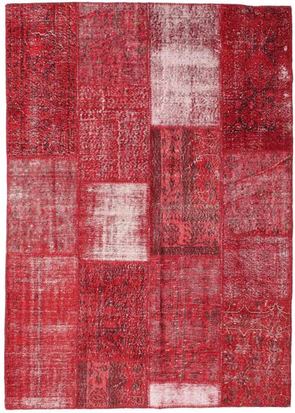 Patchwork Teppich
 160X226 Echter Moderner Handgeknüpfter Rot/Rost/Rot (Wolle, Türkei)