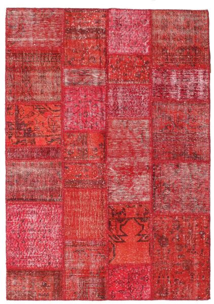 Patchwork Sag 142X203 Autentični
 Moderni Ručno Uzlan Grimizno Crvena/Hrđavo Crvena (Vuna, Turska)