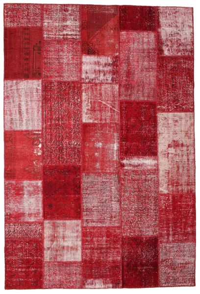 Patchwork Teppe 202X300 Ekte Moderne Håndknyttet Rød/Mørk Rød (Ull, Tyrkia)