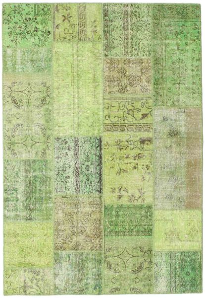 Patchwork Szőnyeg 161X235 Modern Csomózású Világoszöld/Pasztellzöld (Gyapjú, Törökország)