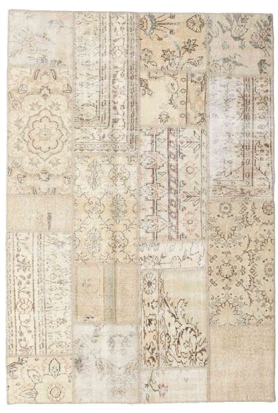 Patchwork Teppich
 157X228 Echter Moderner Handgeknüpfter Hellgrau/Beige (Wolle, Türkei)