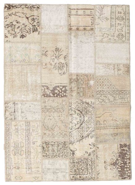 Patchwork Sag 143X200 Autentični
 Moderni Ručno Uzlan Svjetlosmeđa/Bež/Svjetlosiva (Vuna, Turska)