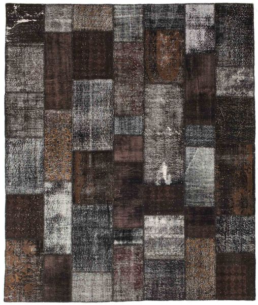 Patchwork Szőnyeg 248X298 Modern Csomózású Fekete/Sötétszürke (Gyapjú, Törökország)
