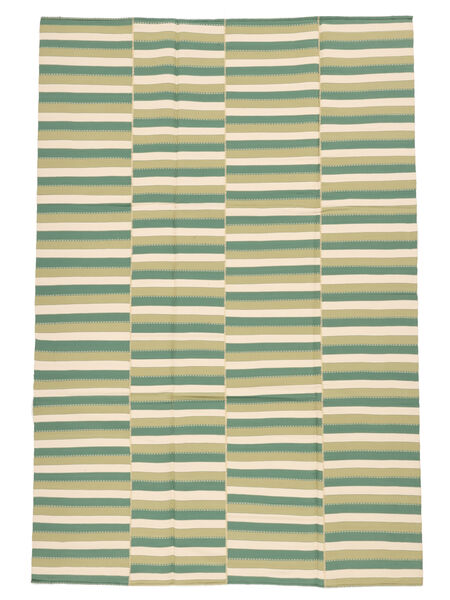 Kelim Moderní Koberec 222X328 Moderní Ruční Tkaní Béžová/Světle Zelená/Pastelově Zelená (Bavlna, Persie/Írán)