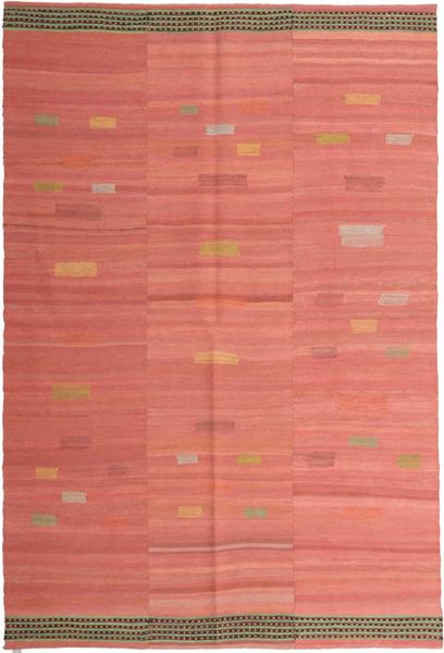 Kilim Modern Rug 149X220 Authentic
 Modern Handwoven Crimson Red/Light Pink (Wool, Persia/Iran)