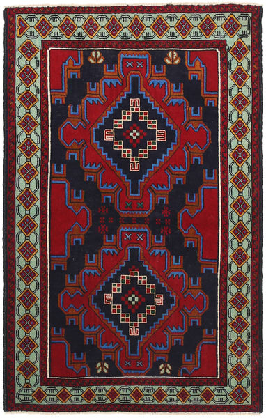 Beluch Matto 90X145 Itämainen Käsinsolmittu Tummanvioletti/Tummanpunainen (Villa, Afganistan)