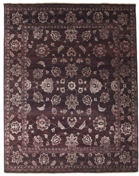 Damask Rug 244X309 Authentic
 Modern Handknotted Dark Red/Dark Blue ( India)
