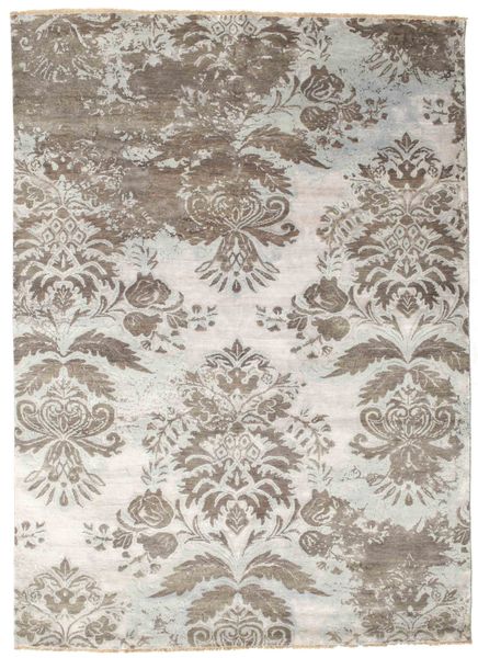Damask Rug 176X245 Authentic
 Modern Handknotted Light Brown/Light Grey ( India)