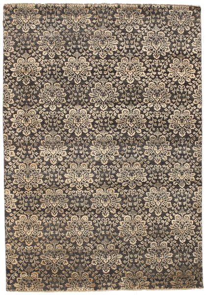Damask Rug 205X297 Authentic
 Modern Handknotted Light Brown/Dark Grey ( India)
