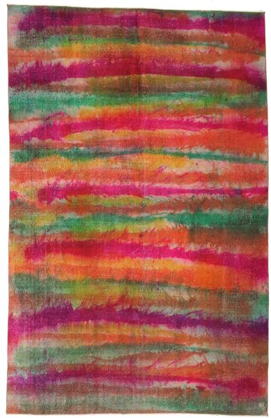 Colored Vintage Vloerkleed 196X307 Echt Modern Handgeknoopt Donkerrood/Roestkleur (Wol, Turkije)