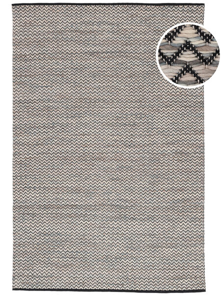 Chevron Waves - Dark Rug 140X200 Authentic
 Modern Handwoven Light Grey/Dark Grey ( India)