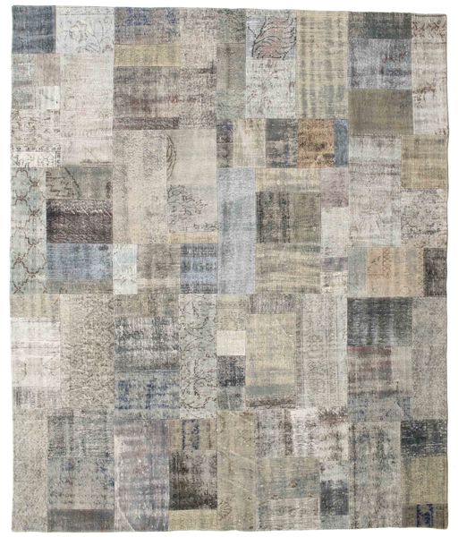 Patchwork Tapete 252X303 Moderno Feito A Mão Cinzento Claro/Cinza Escuro Grande (Lã, Turquia)