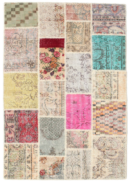 Patchwork 러그 140X201 정품
 모던 수제 라이트 브라운/베이지 (울, 터키)