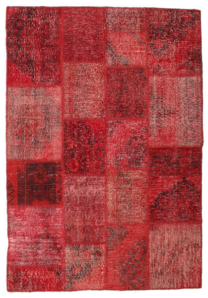Patchwork Rug 138X201 Authentic
 Modern Handknotted Dark Red/Crimson Red (Wool, Turkey)