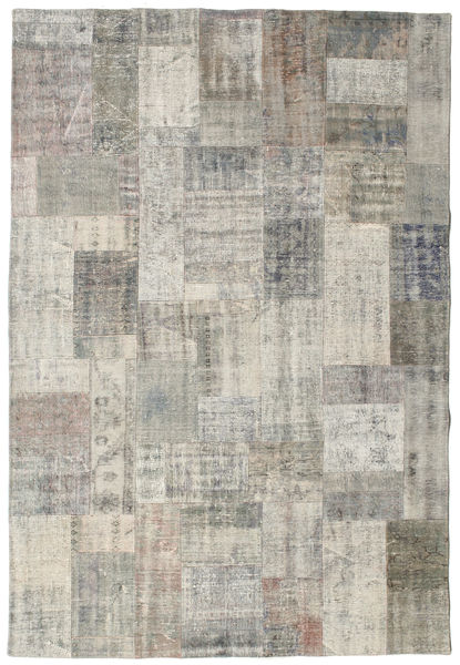 Patchwork Alfombra 203X302 Moderna Hecha A Mano Gris Claro/Marrón Claro (Lana, Turquía)