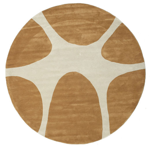 Stones Handtufted - Brown Rug Ø 225 Modern Round Brown/Dark Beige/Light Brown (Wool, India)