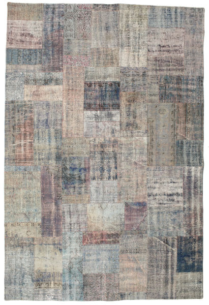 Patchwork Covor 202X302 Modern Lucrat Manual Gri Deschis/Gri Închis (Lână, Turcia)