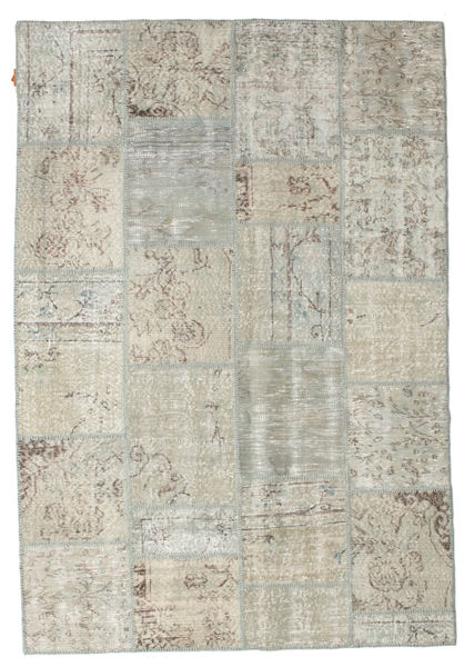 Лоскутные Ковер 158X230 Современный Ковры Ручной Работы Светло-Серый/Темно-Бежевый (Шерсть, Турция)