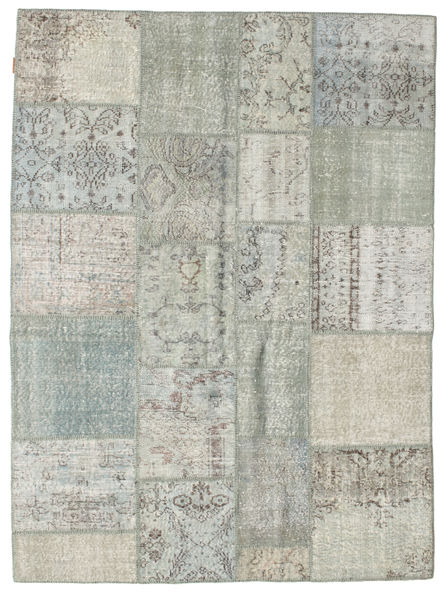 Patchwork Dywan 171X231 Nowoczesny Tkany Ręcznie Jasnoszary (Wełna, Turcja)