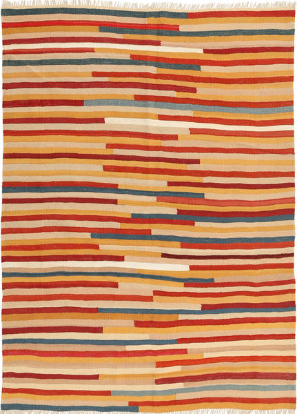 Kilim Tapete 140X191 Oriental Tecidos À Mão Castanho Claro/Castanho Alaranjado/Bege Escuro (Lã, Pérsia/Irão)