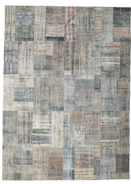 パッチワーク 絨毯 256X351 モダン 手織り 薄い灰色/濃いグレー 大きな (ウール, トルコ)