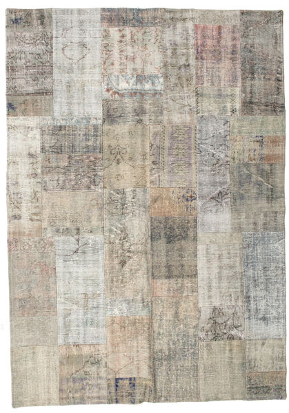 Patchwork Szőnyeg 171X242 Modern Csomózású Világosbarna/Világosszürke (Gyapjú, Törökország)