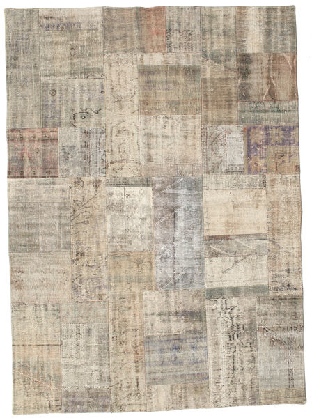 Patchwork Covor 172X240 Modern Lucrat Manual Maro Deschis/Gri Deschis (Lână, Turcia)