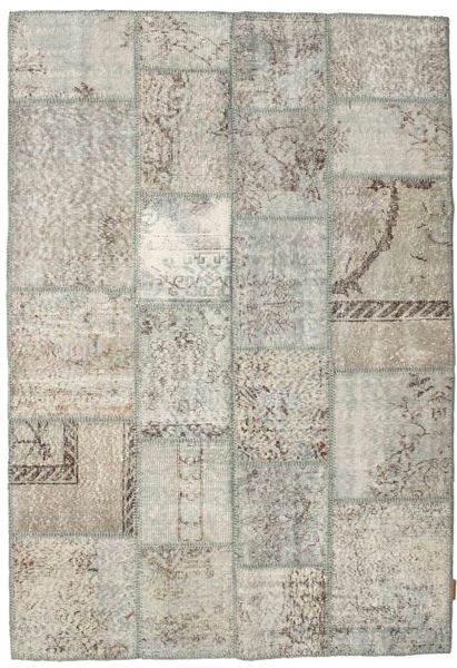 Patchwork Szőnyeg 139X201 Modern Csomózású Világosszürke/Sötét Bézs (Gyapjú, Törökország)