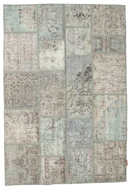 Patchwork Rug 137X200 Authentic
 Modern Handknotted Light Grey/Dark Grey (Wool, Turkey)
