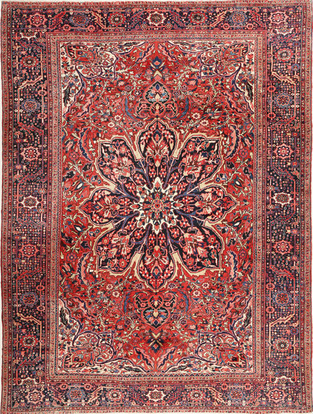 Heriz Rug 295X408 Authentic
 Oriental Handknotted Brown/Dark Blue Large (Wool, Persia/Iran)