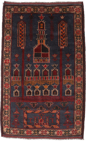 Beluch Matto 84X140 Itämainen Käsinsolmittu Tummanvihreä/Tummanpunainen (Villa, Afganistan)