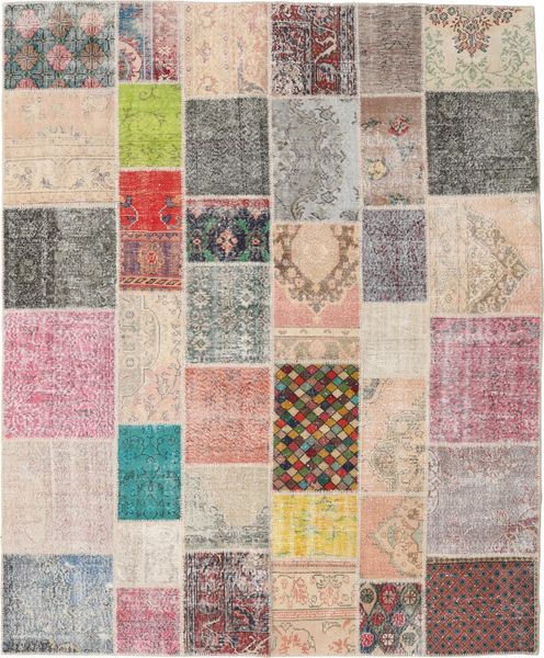 Patchwork Tapis 244X300 Moderne Fait Main Rose Clair/Marron Clair (Laine, Turquie)