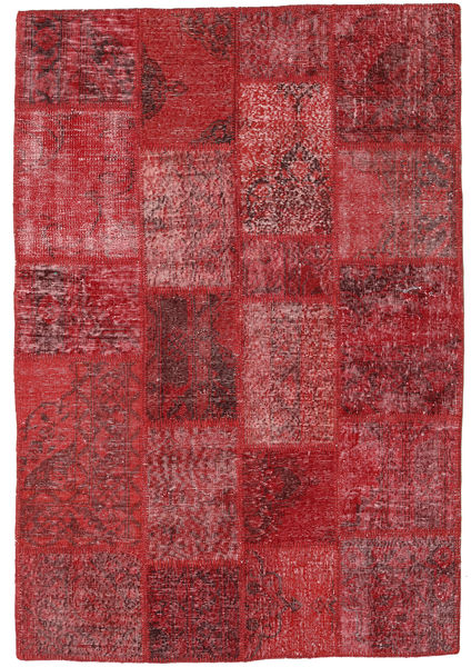 Patchwork Rug 137X200 Authentic
 Modern Handknotted Dark Red/Crimson Red (Wool, Turkey)