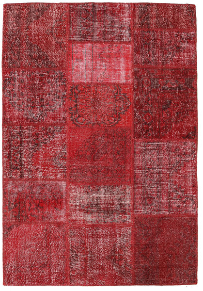 Patchwork Teppich
 159X231 Echter Moderner Handgeknüpfter Dunkelrot/Rot (Wolle, Türkei)