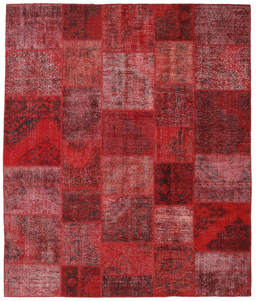 Patchwork Szőnyeg 247X295 Modern Csomózású Sötétpiros/Piros (Gyapjú, Törökország)