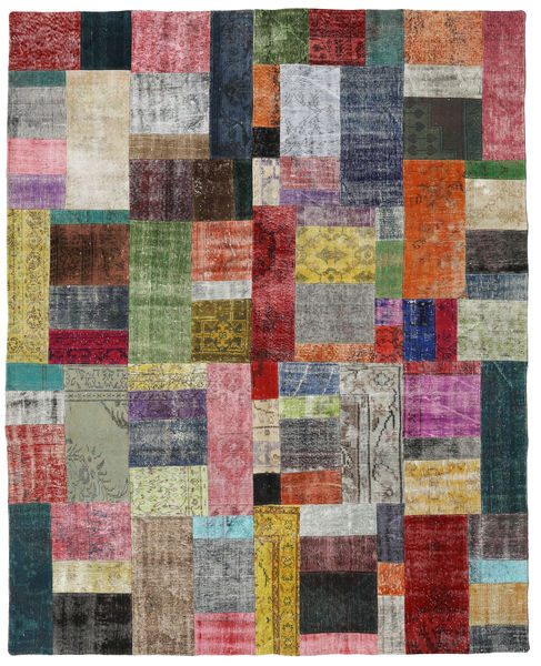 Patchwork Tapete 246X305 Moderno Feito A Mão Preto/Castanho (Lã, Turquia)