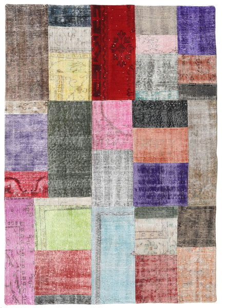 Patchwork Teppich
 142X200 Echter Moderner Handgeknüpfter Hellgrau/Dunkelgrau (Wolle, Türkei)