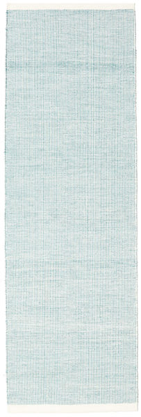 Seaby - Blau Teppich
 80X300 Echter Moderner Handgewebter Läufer Hellblau/Weiß/Creme ( Indien)