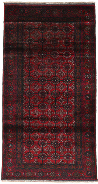 Beluch Koberec 100X187 Orientální Ručně Tkaný Tmavě Hnědá/Tmavě Červená (Vlna, Afghánistán)
