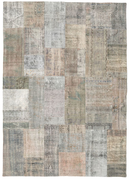 Лоскутные Ковер 171X241 Современный Ковры Ручной Работы Светло-Серый/Светло-Коричневый (Шерсть, Турция)