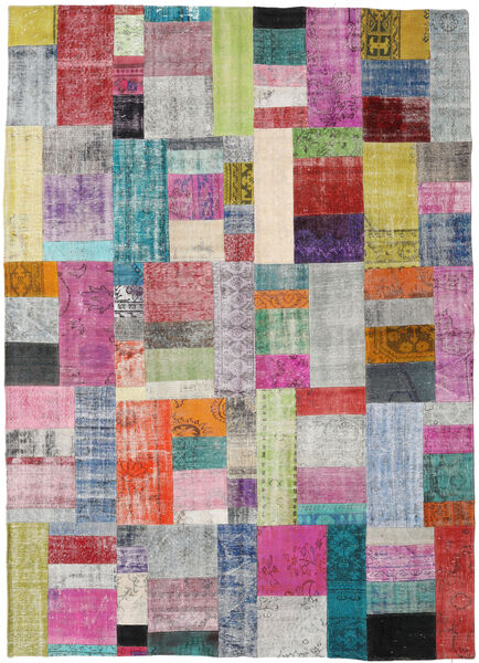 Patchwork Alfombra 251X351 Moderna Hecha A Mano Gris Claro/Gris Oscuro Grande (Lana, Turquía)