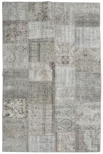 Patchwork Tapis 195X301 Moderne Fait Main Gris Clair/Gris Foncé (Laine, Turquie)