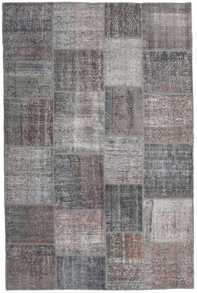 Patchwork 러그 196X298 정품
 모던 수제 라이트 그레이/다크 그레이 (울, 터키)