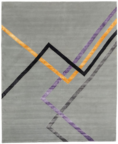 Himalaya Tapis 253X308 Moderne Fait Main Gris Clair/Gris Foncé Grand (Laine/Soie De Bambou, Inde)