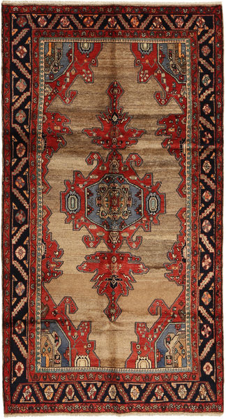 Hamadan Alfombra 147X277 Oriental Hecha A Mano Rojo Oscuro/Marrón Claro (Lana, Persia/Irán)