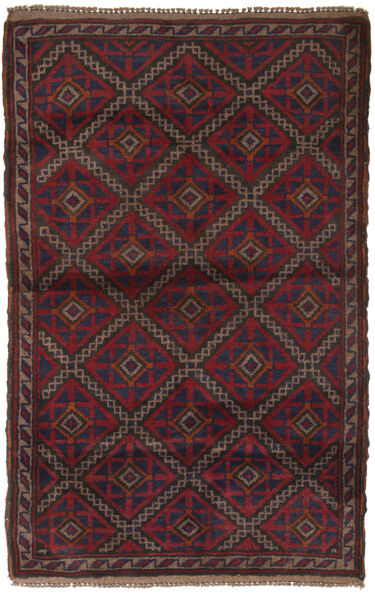 Baluch 러그 80X134 정품
 오리엔탈 수제 다크 레드/라이트 브라운 (울, 아프가니스탄)