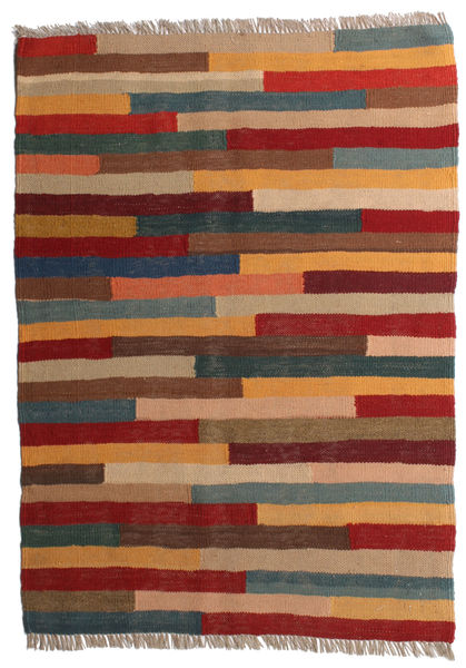 Kelim Teppe 85X117 Ekte Orientalsk Håndvevd Mørk Rød/Lysbrun (Ull, Persia/Iran)