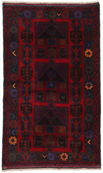 Baloutche Tapis 82X140 D'orient Fait Main Rouge Foncé (Laine, Afghanistan)