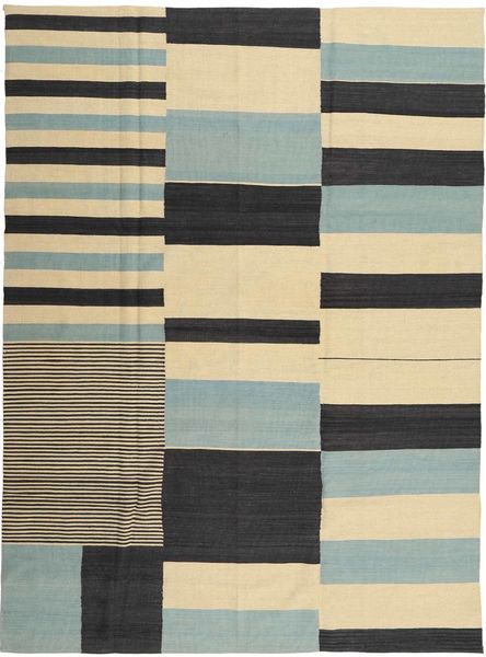 Kilim Modern Rug 209X286 Authentic
 Modern Handknotted Dark Grey/Yellow (Wool, Afghanistan)