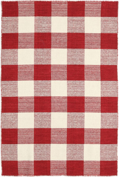 Check Kilim - Röd/Vit Matta 120X180 Äkta Modern Handvävd Röd/Ljuslila/Beige (Ull, Indien)